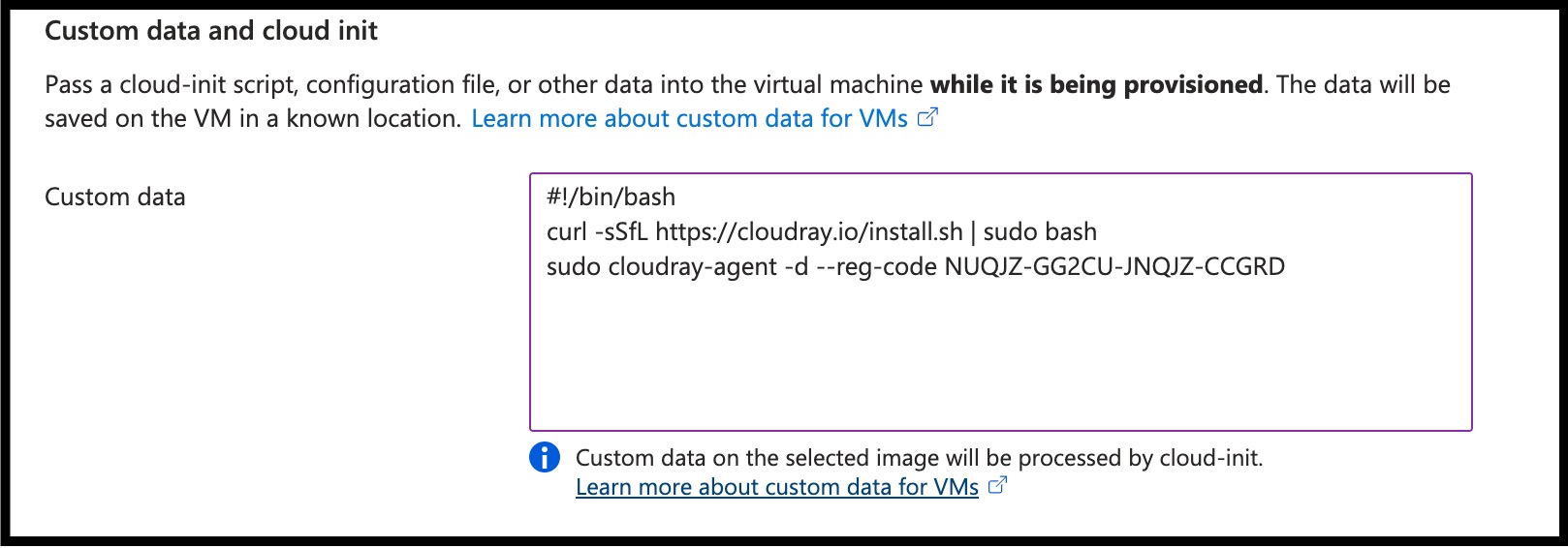 Azure VM Custom Data cloud-init field