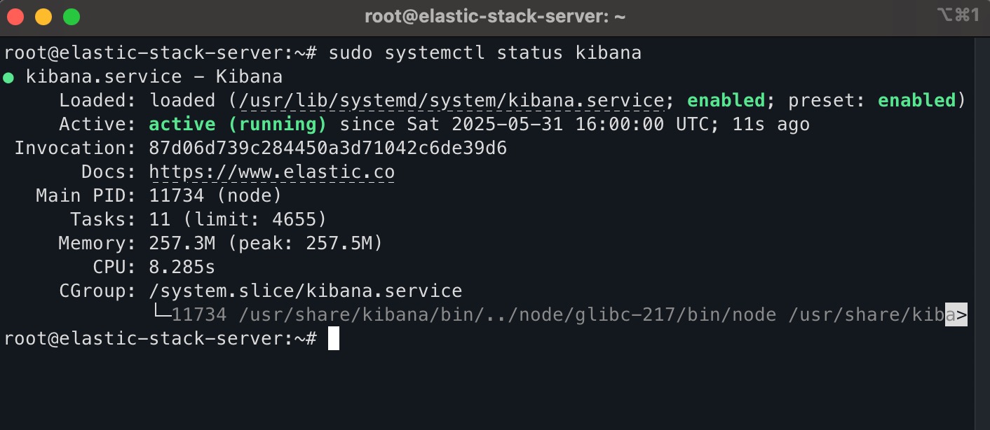 Confirm Kibana status